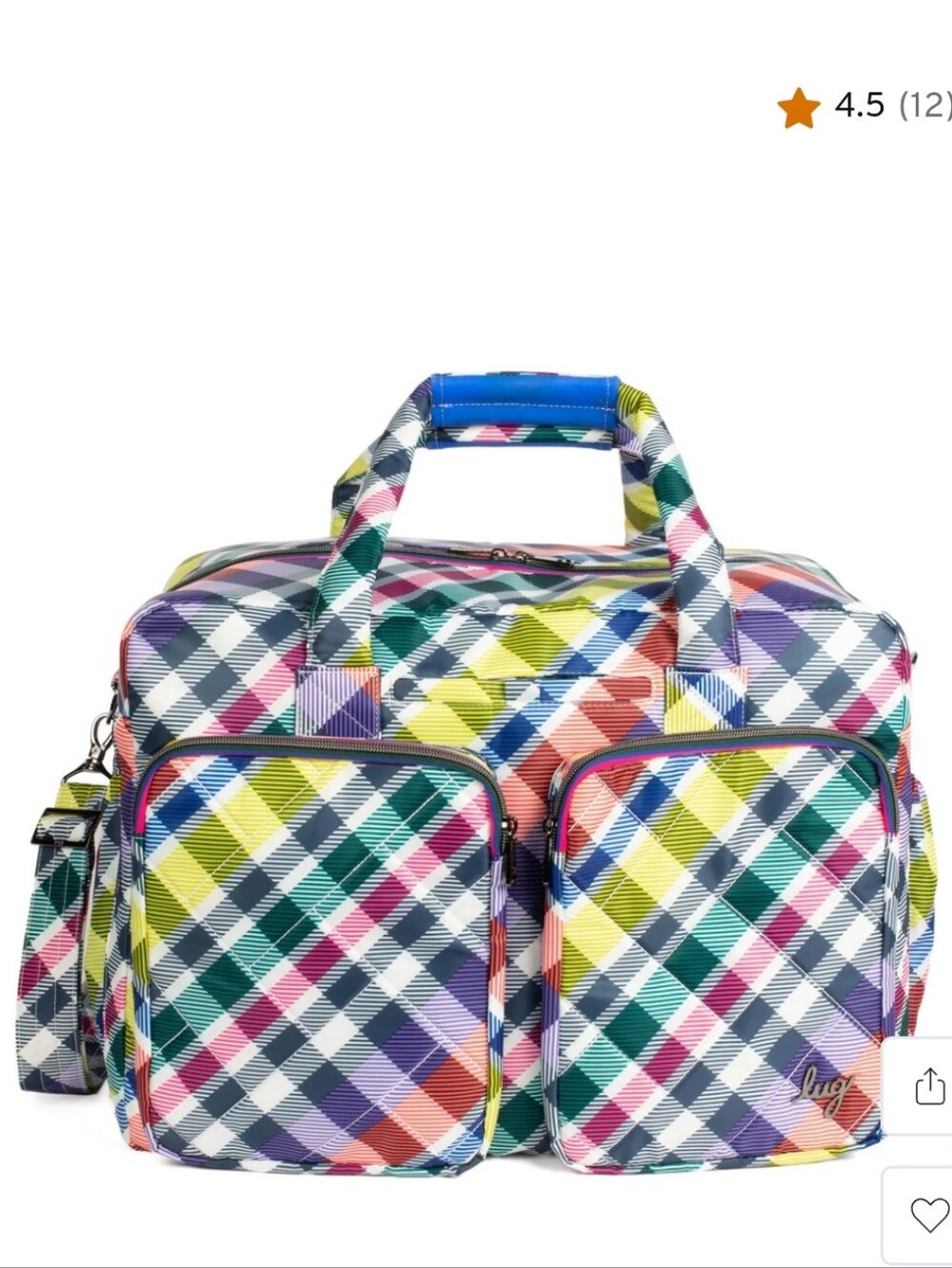 NWT Lug Plaid Drifter Travel Duffel Weekender Crossbody, Sold Out & VHTF!